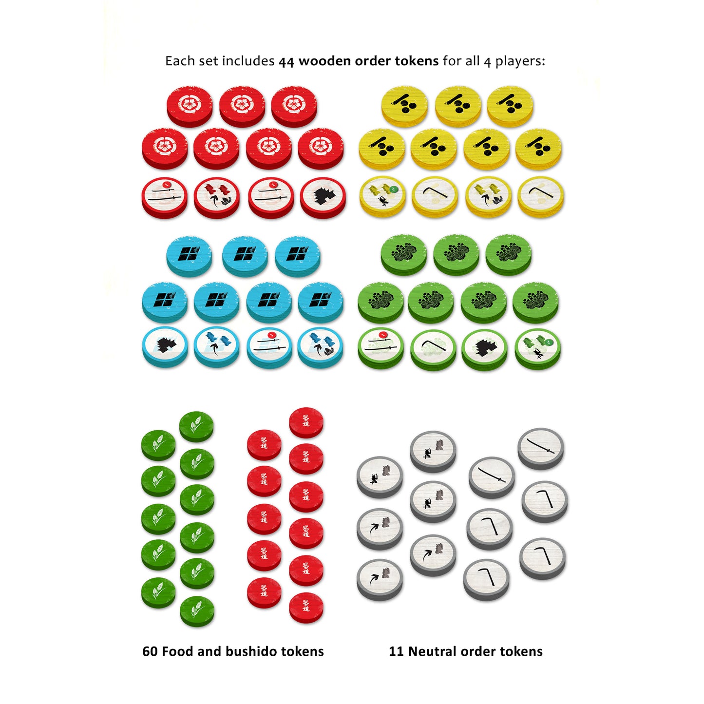 Small Samurai Empires - Deluxe Order Tokens